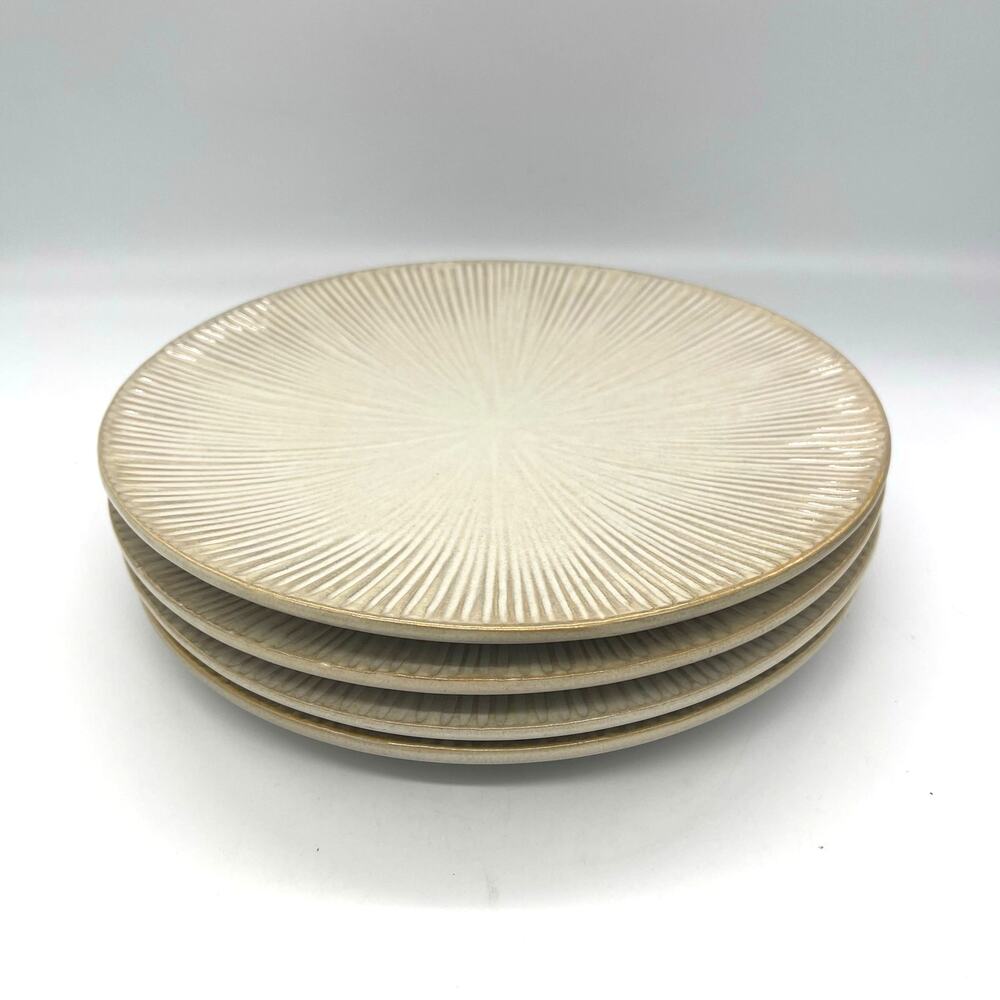 Colin Cowie Lotus Leaf JC Penney Set of 4 Tan Salad Plates 9"